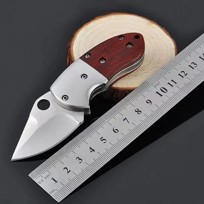 Coltello da frutta Mini sicuro per uso diretto in fabbrica piccolo coltello da tasca con manico in legno