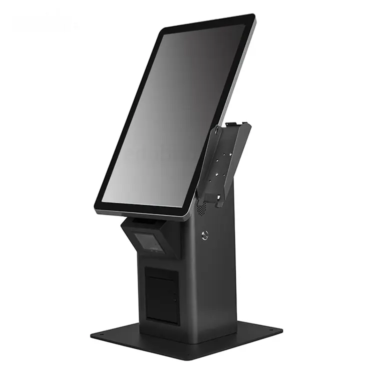 21.5นิ้ว Windows POS ระบบบริการตนเองชำระเงิน Kiosk,หน้าจอสัมผัสเครื่อง POS ทั้งหมดในที่เดียวกับ2D สแกนและเครื่องพิมพ์