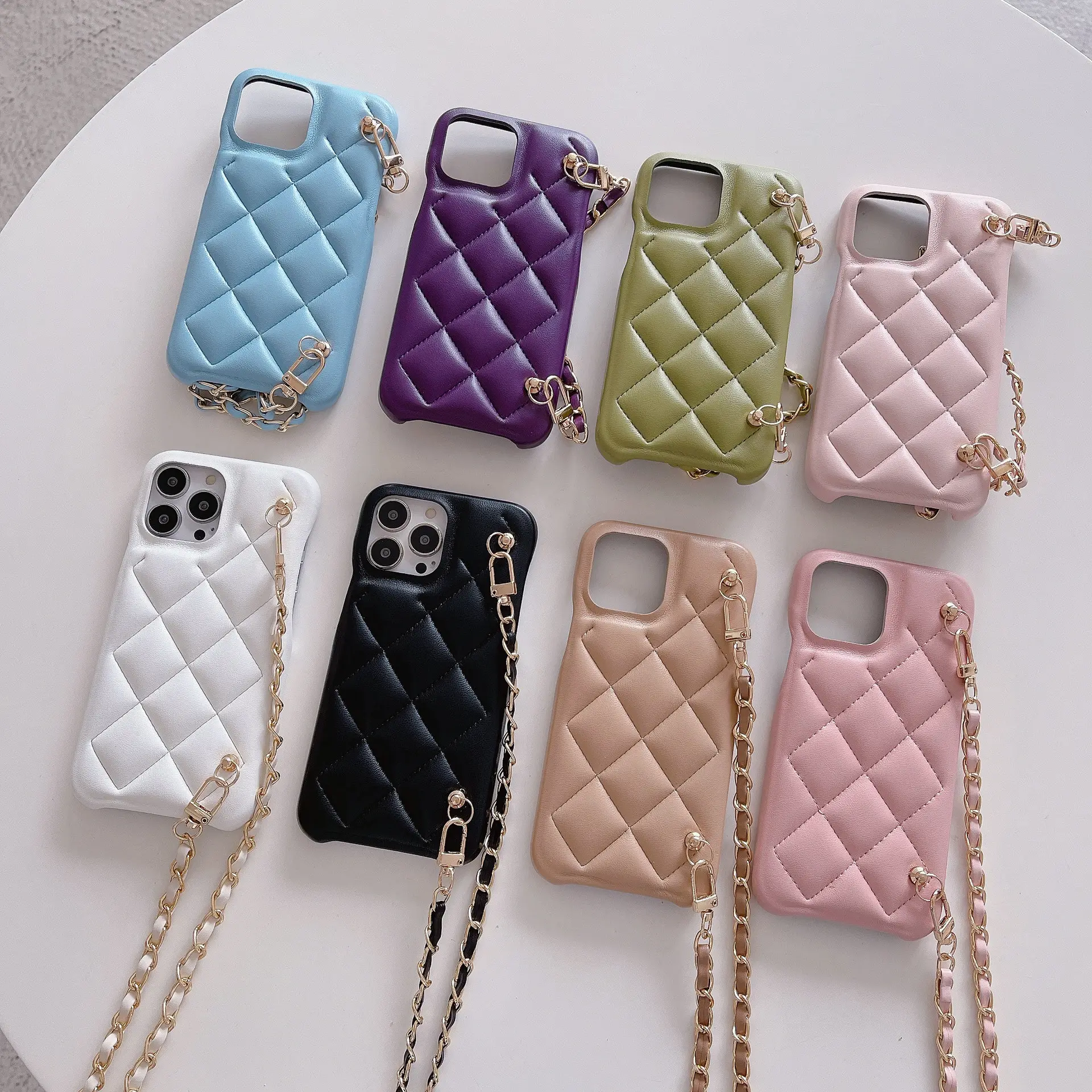 Crossbody phopne case for iphone15 phone case Chain lanyard leather case for iphone 14 13 12