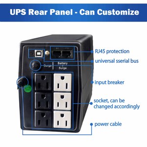 Оффлайн UPS boost and buck AVR для стабилизации напряжения 650/850/1000VA с ЖК-дисплеем и встроенным аккумулятором для компьютера - Product Image 6