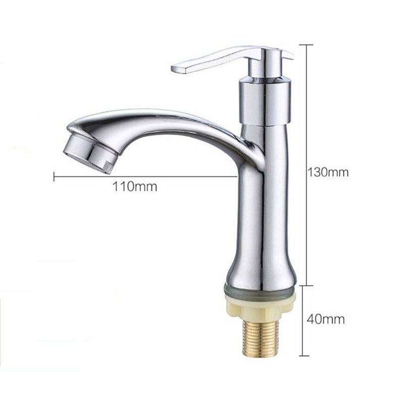Grifo monomando de agua fría para lavabo de piso alto, de cobre.