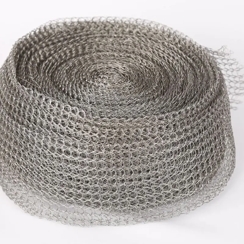 Ginning nickel knitted mesh Knit Cleaning Mesh RFI Shielding copper knitted wire mesh