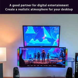RGB lamba LED pikap ışık ses kontrol lambası ortam ışığı akıllı APP kontrol müzik ritim için oyun masaüstü ışık - Product Image 4