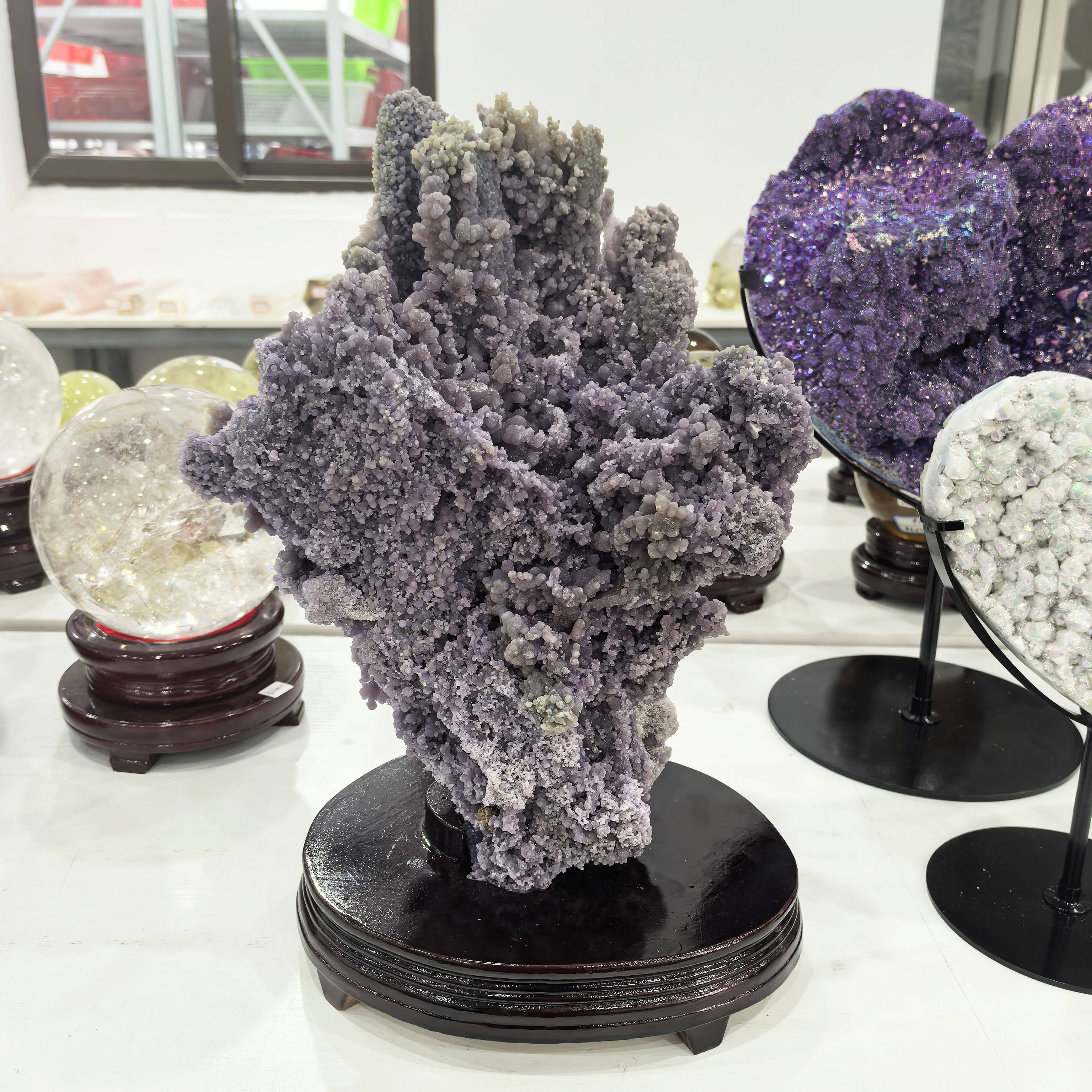 Ornement d'agate de raisin violet