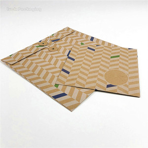 Benutzer definierte Großhandels preis Flat Kraft Karton Mailer Papier knopf Verschluss Dokument umschläge A5 und A4 String Umschläge - Product Image 1