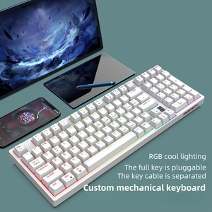 98キーRGBバックライトフルコンピュータメカニックキーボードワイヤレス & ワイヤードゲーム用ホットプラグ付きゲーマー-新製品 - Product Image 3