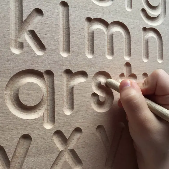 Tablero de trazado de madera personalizable con letras, para aprendizaje en preescolar, para niños