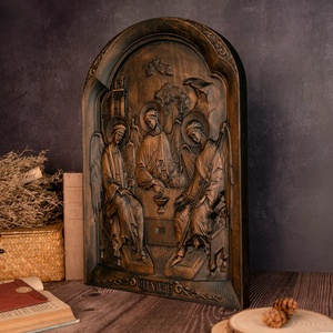 Chính Thống Christian Đức Tin Nghệ Thuật Quà Tặng Bằng Tay Khắc Bằng Gỗ Biểu Tượng Bàn Trang Trí Cho Nhà Phòng Khách Tường Gỗ Thủ Công Mỹ Nghệ Tường Dấu Hiệu - Product Image 2