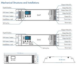 SKYDANCE D4-E 4 канала DMX512 RDM RGBW приемник DMX декодер контроллер светодиодной ленты с RJ45 порт 8 бит/16bit по выбору