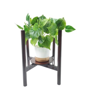 36 * 38厘米可膨胀竹植物支架花盆支架室内植物支架，带旋转圆板