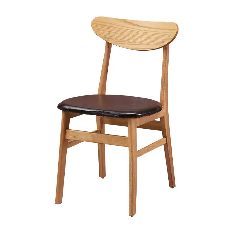 Nueva Silla de comedor moderna China, silla de comedor de madera maciza para el hogar, muebles de restaurante informales, silla de madera