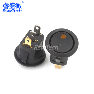 <strong>6A</strong> 2 Pin Arcolectric Rocker <strong>Switch</strong> 3 Gang Waterproof White Rocker <strong>Switch</strong> with Led Round on 12v Rocker <strong>Switch</strong> with Gold Plat - Product Image 2
