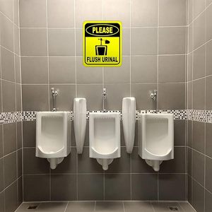 10*7 Custom High Quality Wasserdicht Bitte spülen Urinal Lustige Toilette Badezimmer Aluminium Composite Zeichen - Product Image 1
