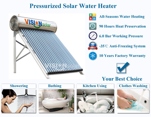 Cắm trực tiếp dễ vận hành máy nước nóng năng lượng mặt trời ngoài trời áp lực ống Nhiệt Thủy Tinh điện Ống thu hộ gia đình - Product Image 2