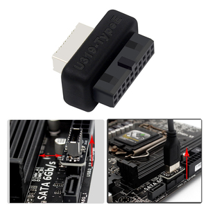USB3.0 19P/20P to TYPE-E 90度コンバータアダプターUSBヘッダーコンピュータマザーボード用ラップトップフロントタイプCプラグインポート