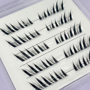 Pretty Cat <strong>Eye</strong> <strong>Lashes</strong> Vegan Self Adhesive Press on <strong>Lashes</strong> No Glue Needed Cluster <strong>Lashes</strong> Diy - Product Image 3