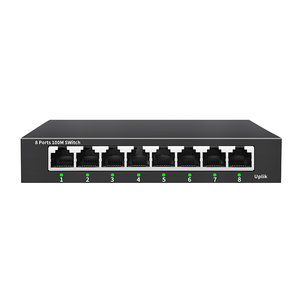 OEM 8端口10/100Mbps交换机金属外壳台式网络交换机集线器，带VLAN功能批发 - Product Image 1