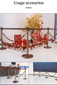 2025 ngân hàng mới hàng đợi đứng có thể thu vào nhung vành đai thép không gỉ <span class=keywords><strong>stanchion</strong></span> bài bạc/titan vàng/đen vàng ánh sáng rào cản - Product Image 6