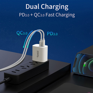 Özel toptan Apple/UL USB A + C PD 20W QC3.0 tip-c hızlı şarj cep telefonu Apple Google Motorola için taşınabilir duvar şarj