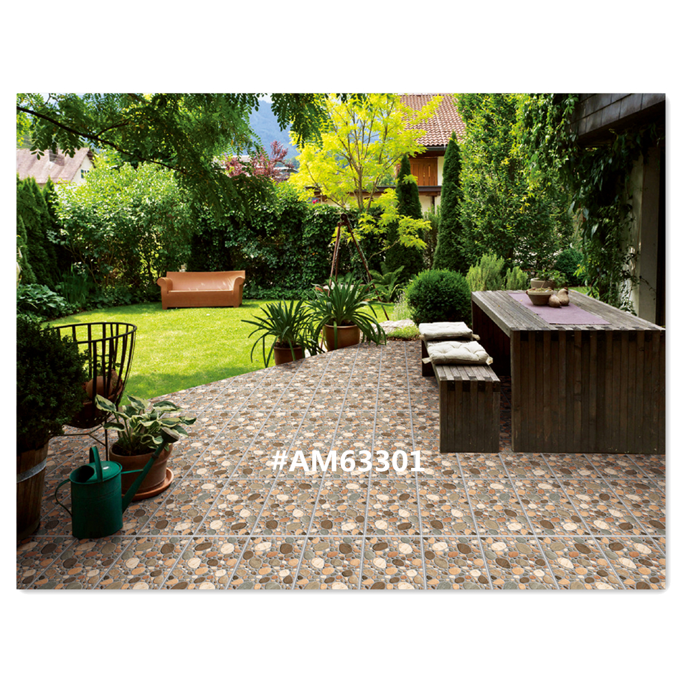China Matte surface 3D Glazed Natural Stone Pebble Ceramic Floor tile 300x600mm/12"x24"