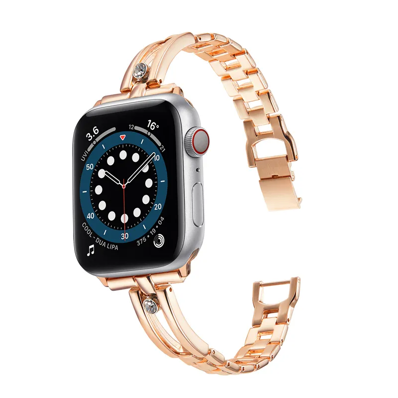 38/44/49mm metal bileklik için iwatch paslanmaz çelik sapanlar serisi 7 apple akıllı saat için