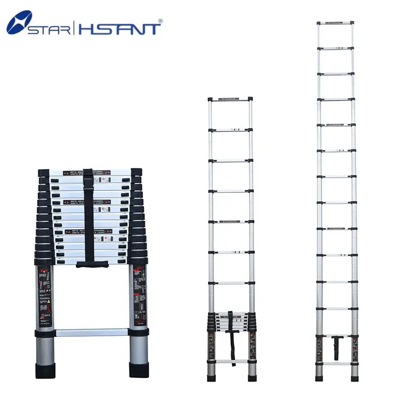 4.1m Extendable Folding Step Ladders Aluminum Single Straight Telescopic Aluminum Ladder