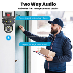 Hongnaer 8MP HD 360 Cámara de vigilancia inalámbrica IP PTZ para exteriores V380 Pro 4K 3 Video Lente dual WiFi CCTV Red Cámara de seguridad para el hogar - Product Image 5