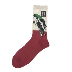 Sonbahar ve kış erkek çorap Retro dünyaca ünlü boyama desenleri erkek çorap yağlıboya çorap üreticisi doğrudan satış - Product Image 6