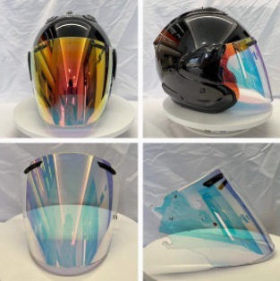Lente para medio casco RZ-ram, revo transparente rojo.