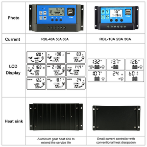 Контроллер разрядки солнечного заряда PWM 60A 50A 40A 30A 20A 10A 12V 24V автоматический ЖК-регулятор солнечного заряда контроллер солнечного заряда - Product Image 2