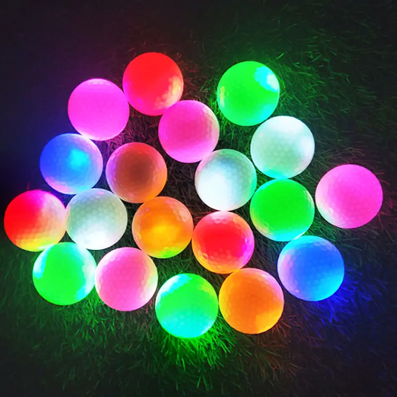 Aangepaste Kleurrijke High Bounce Nacht Donker Licht Constant-On Led Glow Golfbal Nachtgolfbal