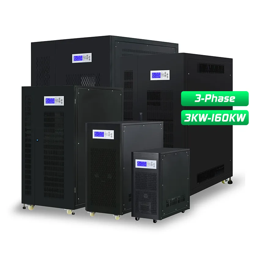 Onduleur hybride solaire triphasé hors réseau 220v 380v trois convertisseur triphasé 20kva 50kva 80kva 150kw 100kw onduleur solaire hybride