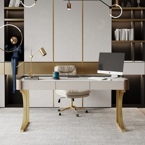 Italian Light Luxury Executive Classic Table Modern Minimalist Office <strong>Computer</strong> <strong>Desk</strong> with Drawers - Product Image 4