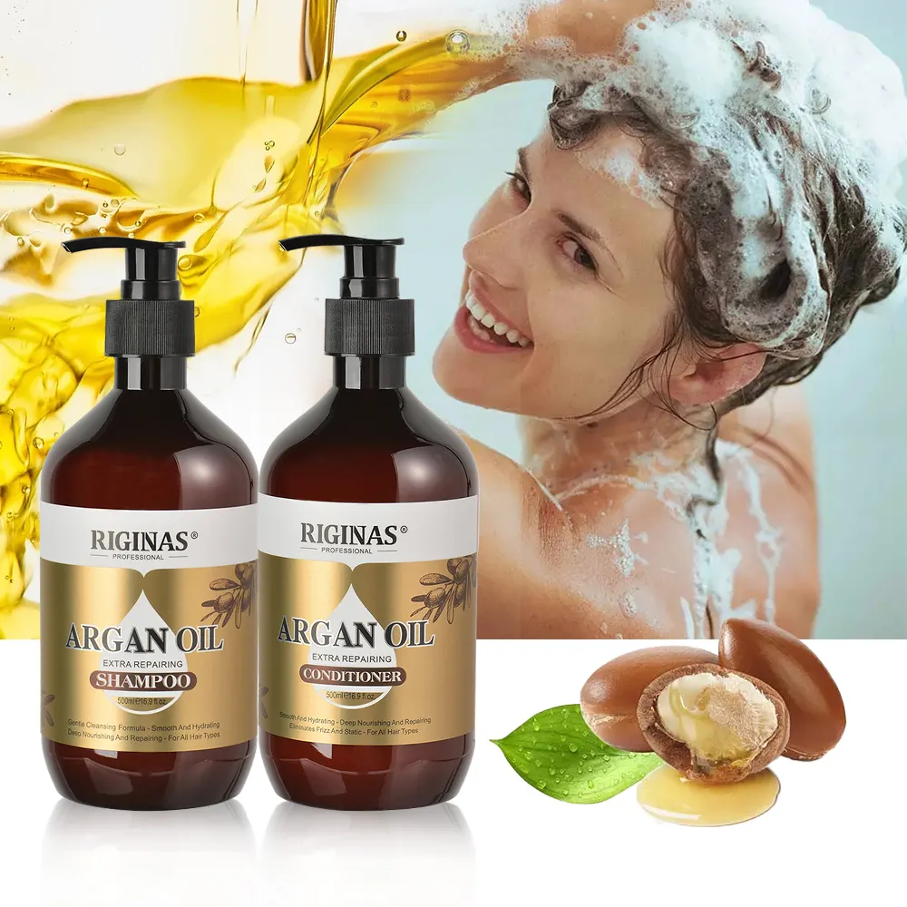 Riginas Orgânica Shampoo E Condicionador Private Label Deep nutritivo Argan oil Shampoo