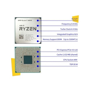 Used Desktop Pc Computador Am4 Socket Gamer <strong>Processor</strong> Ddr4 Gaming <strong>Computer</strong> Cpu <strong>AMD</strong> Ryzen 5 3600X - Product Image 4