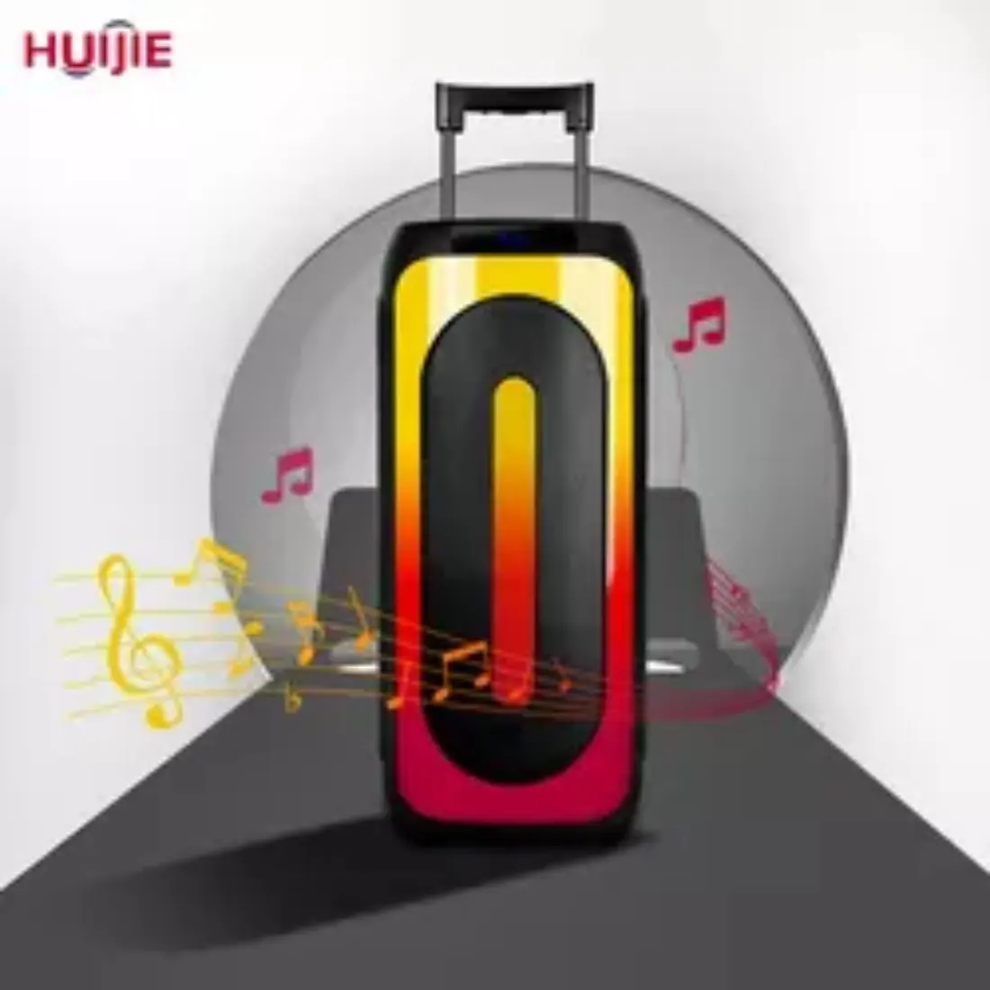 HUIJIE Speaker Pesta Portabel Ganda 10 Inci Desain Baru Audio Suara Bluetooth Mic Nirkabel Dj Speaker Luar Ruangan Partybox