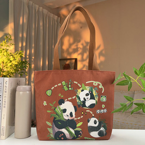 Wholesale High Quality Cute <strong>Panda</strong> <strong>Pattern</strong> Women's Pu Shopping Tote Bags With Custom Printed Logo - Product Image 4
