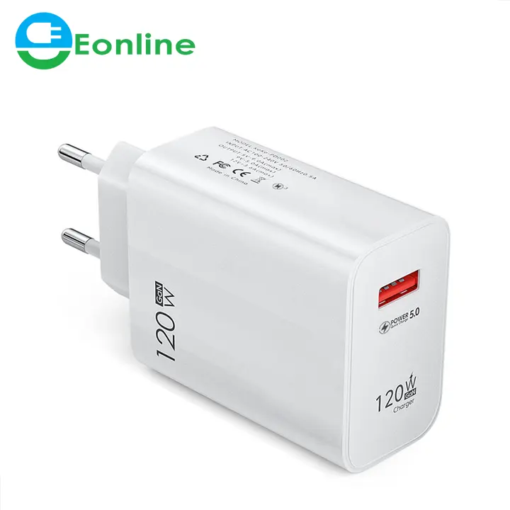 EONLINE – chargeur USB 120W charge rapide QC3.0, câble USB C Type C, chargeur de téléphone portable pour Huawei Samsung Xiaomi