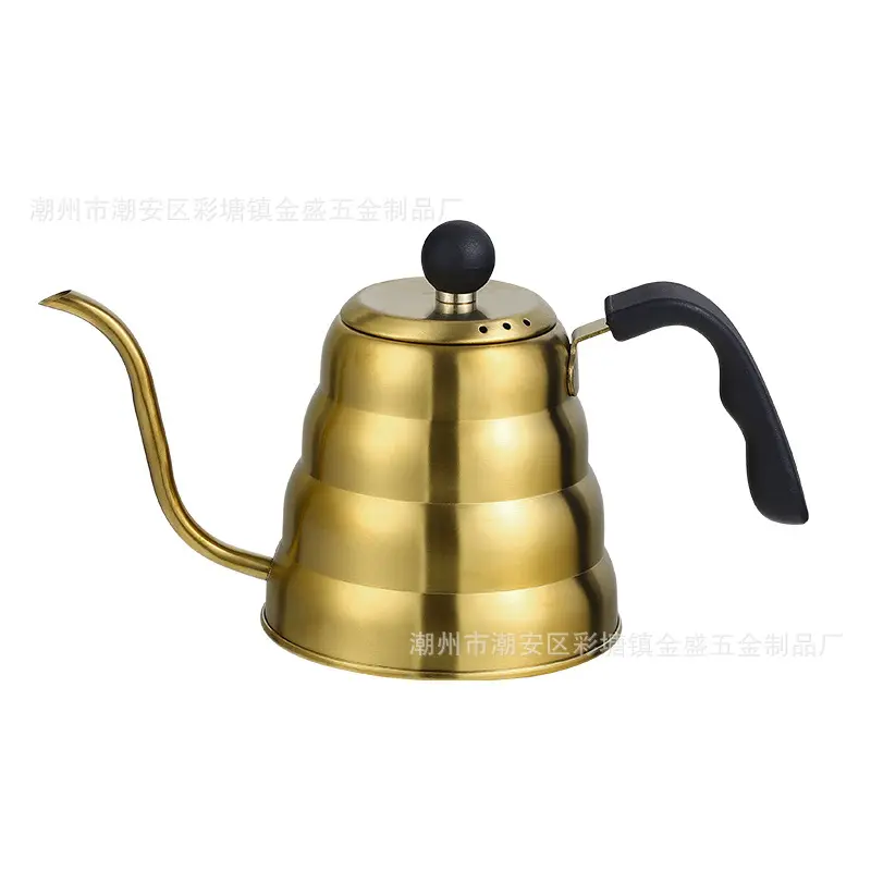 Wholesale Hand Pour Over Drip Tea Kettle Black Korean Stainless Gooseneck Office Arabic Brew Coffee Kettle