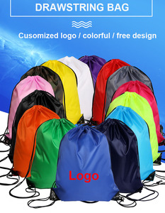 Original Factory Cheap 210D Polyester Nylon Waterproof Draw <strong>String</strong> Sports Bag Custom Printed Logo Promotional Drawstring Bag - Product Image 2