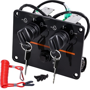 แผงสวิตช์กุญแจเครื่องยนต์6K1-82570-08-00คู่สำหรับ yamahaa 12V 6K1-82570-13-00เครื่องยนต์ควบคุมแนวตั้งแบบคู่ - Product Image 1