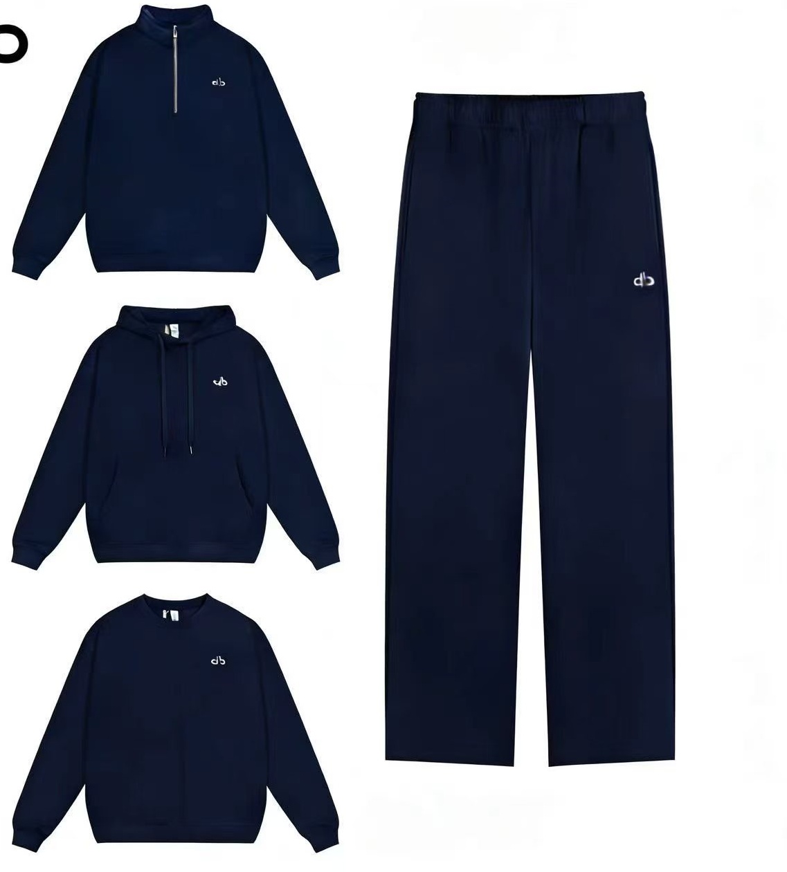 Pantalon bleu 1/4 et coupe droite
