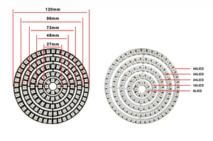 WS2812B Modul Streifen 24 Bits 24 X WS2812 5050 RGB LED Ring Lampe Licht mit Integrierte Treiber RGB 24 Für arduino LED Modul