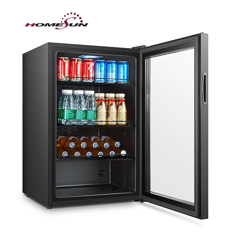 Lattine commerciali personalizzate bottiglia bevanda mini frigorifero piccolo bar dell'hotel frigorifero frigo porta in vetro mini frigorifero