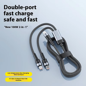 2-in-1 Super Fast Charging Data Cable Dual Head Flash Charging for <strong>Apple</strong> <strong>iPhones</strong> for Huawei PVC One-to-Two Mobile Phone - Product Image 4