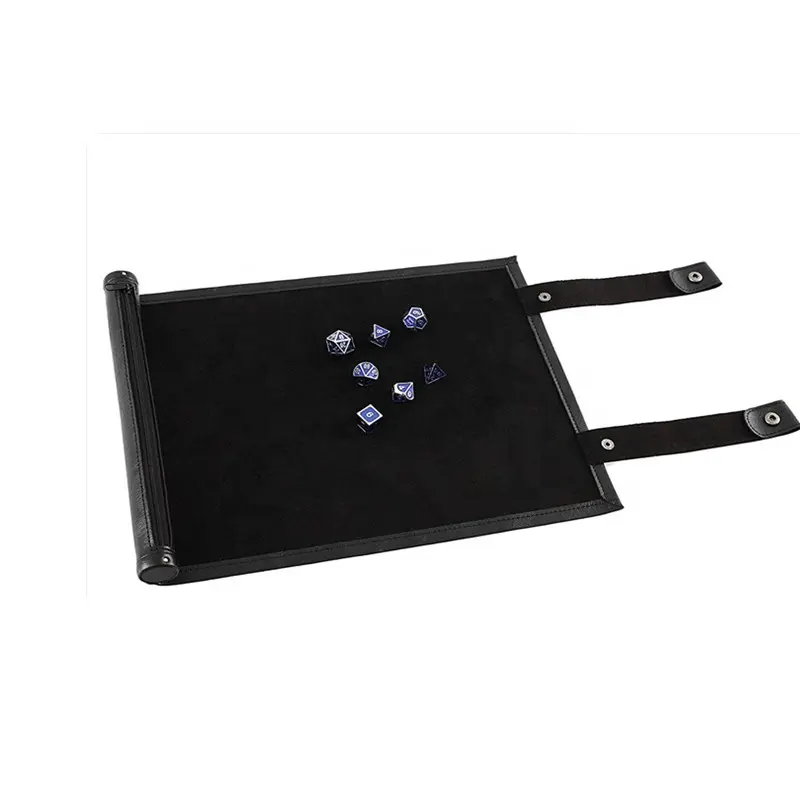 Bandeja de dados duradera y alfombrilla rodante con soporte de dados con cremallera, bolsa de dados de juego de mesa