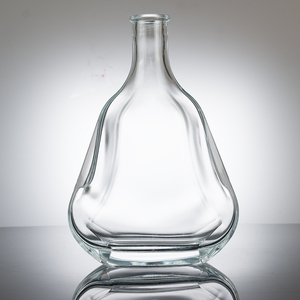 750ml ağır alt cam şişeler düz ağız kauçuk tıpalar büyük göbek brendi XO viski votka Tequila sıcak damgalama enerji içecekleri - Product Image 5