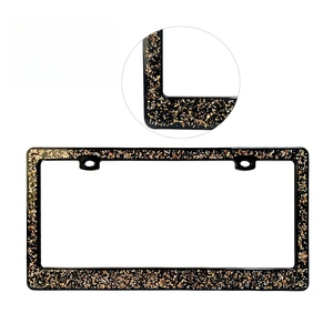 Tùy Chỉnh Bling Giấy Phép Tấm Khung Màu Đá Quý Bột Nhựa Acrylic Epoxy Long Lanh Xe Giấy Phép Trang Trí Khung Bìa Chủ - Product Image 4