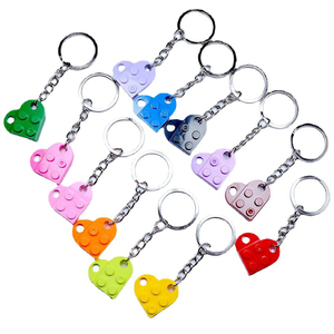 Wholesale Custom Creative <strong>Promo</strong> Building Block Keychain Toy Bricks Rectangular Acrylic Heart <strong>Key</strong> Chain - Product Image 1
