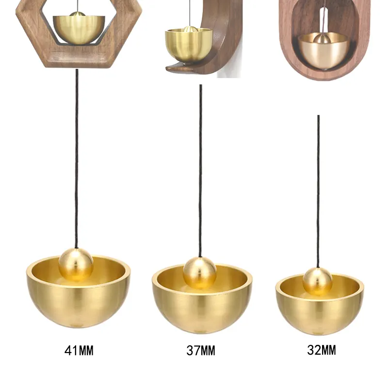 Chabili timbre de puerta de madera Refrigerador decorado campanas de latón en la puerta tintinear cuando la puerta se abre